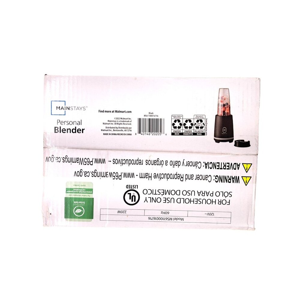 Mainstays Personal Blender 16 Oz Blend & Go Travel Cup With Lid 581935274 New - Picture 7 of 7